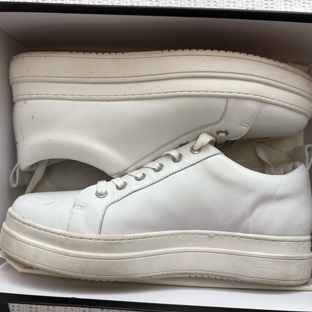 J Slides Noca White Leather Sneakers Women's size 10